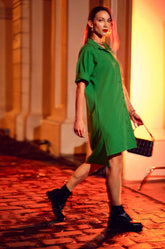 Extended Sleeve Shirt Dress